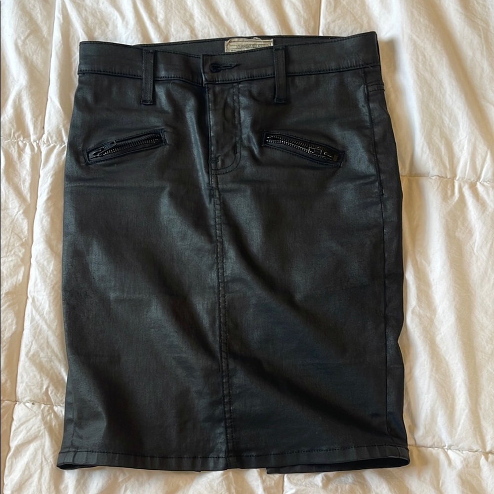 Black Leather pencil Skirt current/Elliot size small